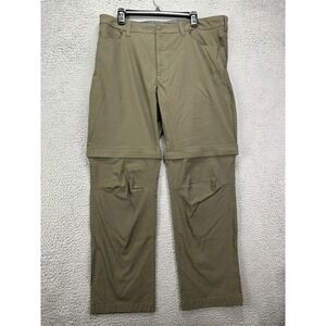 Eddie Bauer Convertible Tech Pants Mens 40X32‎ Olive Nylon Blend Hiking Outdoor